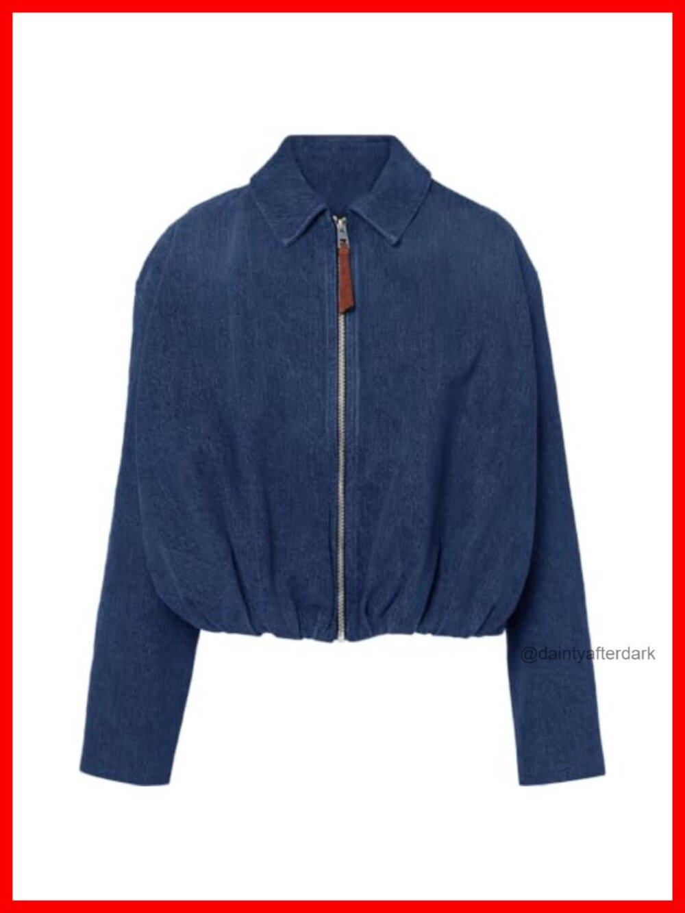 Women's Denim Bomber Jacket Draped Zip Up Jean Jacket